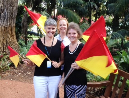 Elaine Forrestal and Cate Sutherland helping me with a presentation at Perth Writers Festival